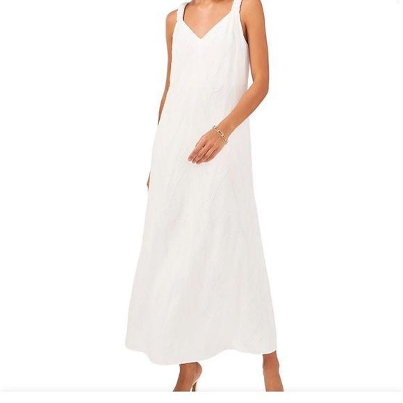 Sleeveless V-Neck Zebra Jacquard Waistless Maxi Dress Size M NWT designe - Picture 2 of 2